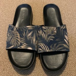 Vince Slide Mens Sandals Floral Hawaiian